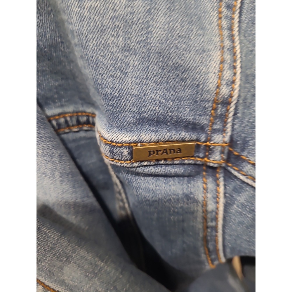 PrAna women SZ S Denim Jean Trucker Jacket casual boho coastal utility country - Picture 5 of 11